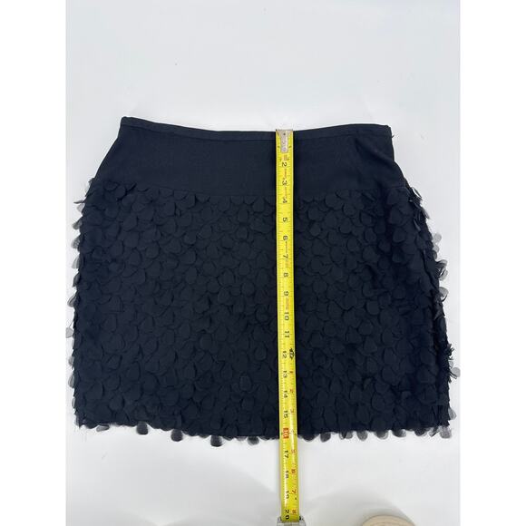 Catherine Malandrino 15.5 inch Black 100% Silk Petal Overlay Skirt Size 8 EUC - Picture 5 of 8